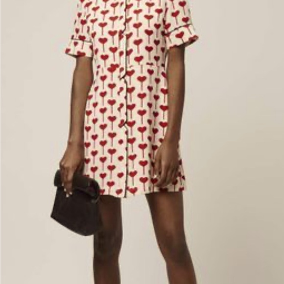 Top shop Red Heart dress with black piping - Picture 2 of 12